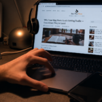 writing on laptop